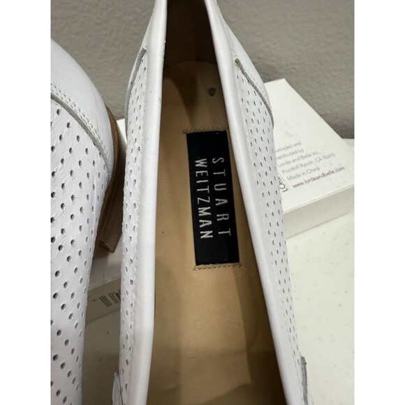 Stuart Weitzman Womens Loafers Size 9 Shoes Perforated Leather Low Heel Designer - Picture 4 of 10